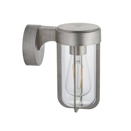 Taw Wall Light Brushed Silver Finish & Clear Glass - Comet Lighting