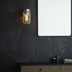 Taw Wall Light Brushed Silver Finish & Clear Glass - Comet Lighting