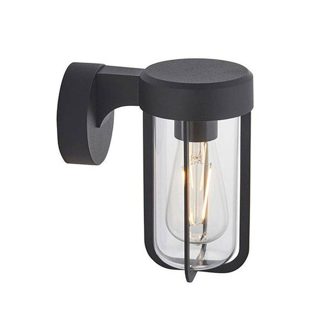 Taw Wall Light Matt Black Finish & Clear Glass - Comet Lighting