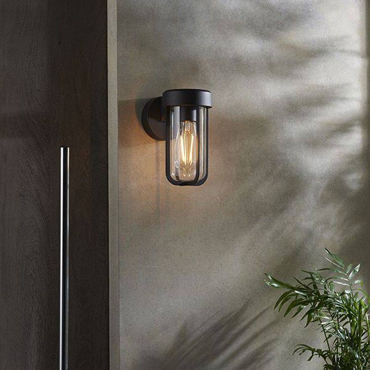 Taw Wall Light Matt Black Finish & Clear Glass - Comet Lighting