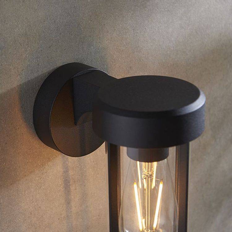 Taw Wall Light Matt Black Finish & Clear Glass - Comet Lighting