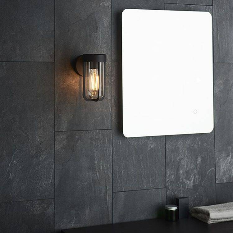 Taw Wall Light Matt Black Finish & Clear Glass - Comet Lighting