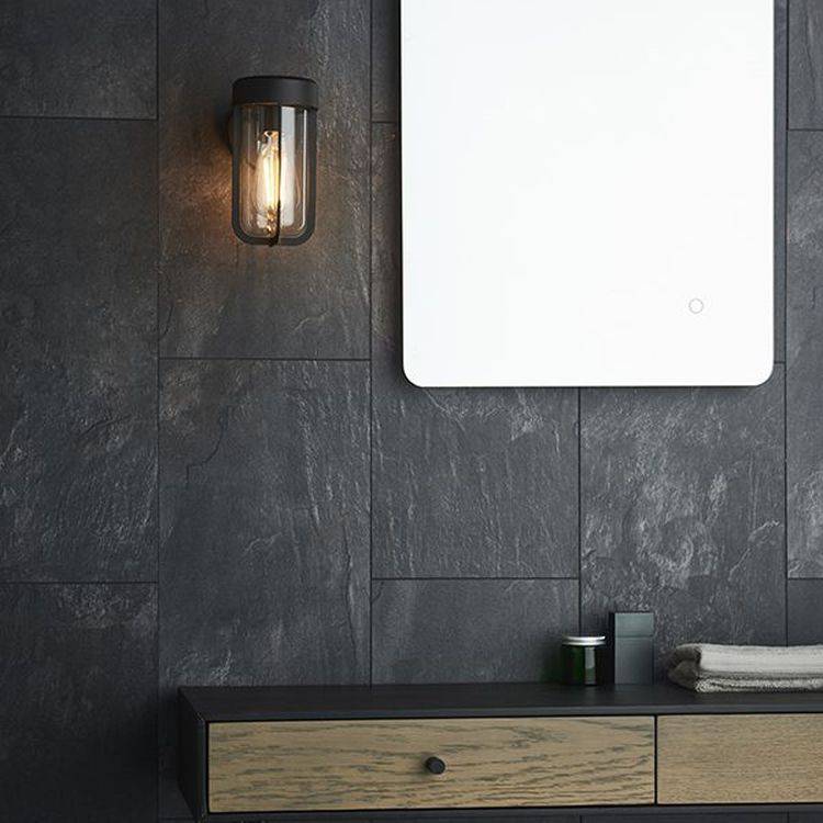 Taw Wall Light Matt Black Finish & Clear Glass - Comet Lighting