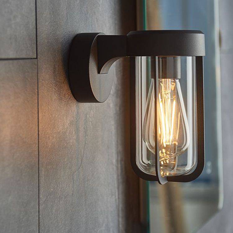 Taw Wall Light Matt Black Finish & Clear Glass - Comet Lighting