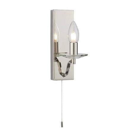 Tay Wall Light Polished Nickel Plate & Clear Crystal - Comet Lighting