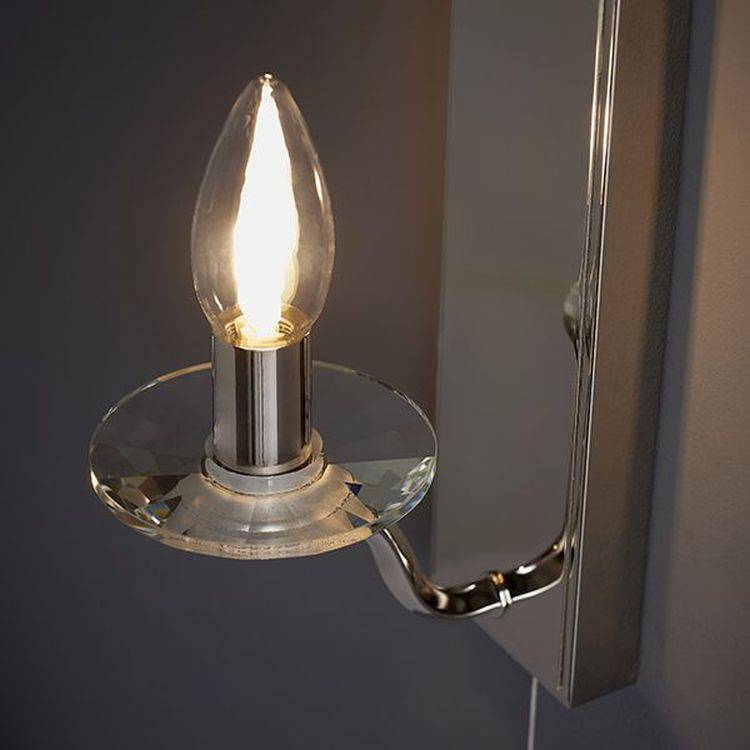 Tay Wall Light Polished Nickel Plate & Clear Crystal - Comet Lighting