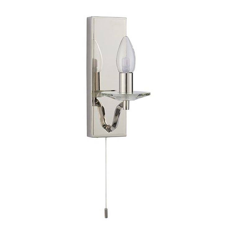 Tay Wall Light Polished Nickel Plate & Clear Crystal - Comet Lighting