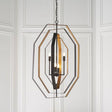 Tejo 4Lt Pendant Ceiling Light Aged Bronze Effect & Antique Gold Paint - Comet Lighting