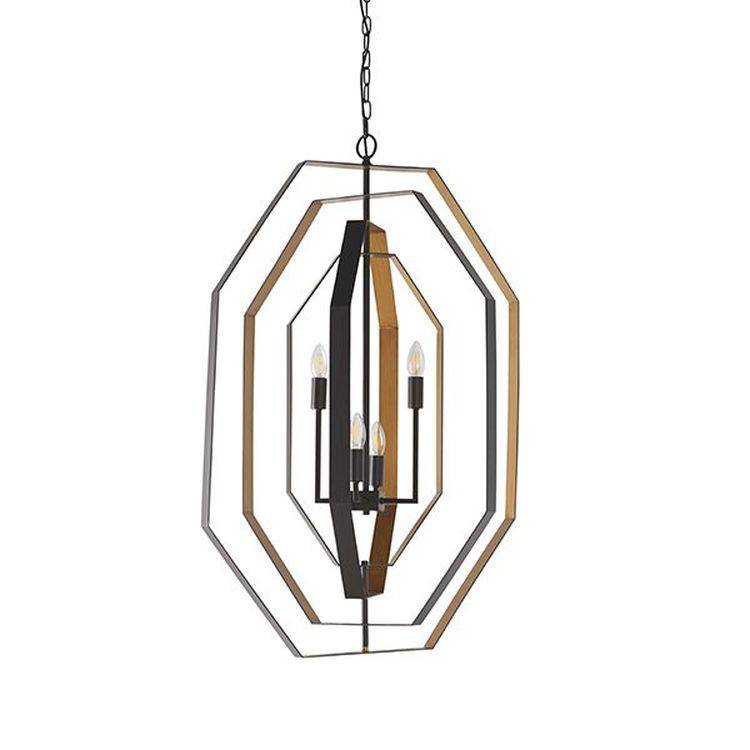 Tejo 4Lt Pendant Ceiling Light Aged Bronze Effect & Antique Gold Paint - Comet Lighting