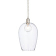 Terek Large Pendant Ceiling Light Bright Nickel w/ Clear Hammered Glass - Comet Lighting