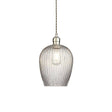 Terek Pendant Ceiling Light Bright Nickel w/ Clear Ribbed Glass - Comet Lighting