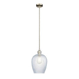 Terek Pendant Ceiling Light Bright Nickel w/ Clear Ribbed Glass - Comet Lighting