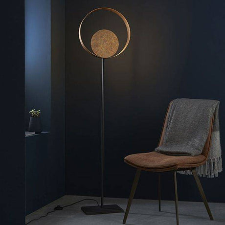 Tiber Floor Lamp Gold Patina Finish & Dark Bronze Paint - Comet Lighting