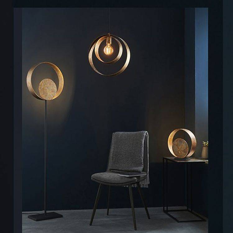 Tiber Floor Lamp Gold Patina Finish & Dark Bronze Paint - Comet Lighting