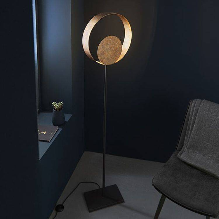 Tiber Floor Lamp Gold Patina Finish & Dark Bronze Paint - Comet Lighting