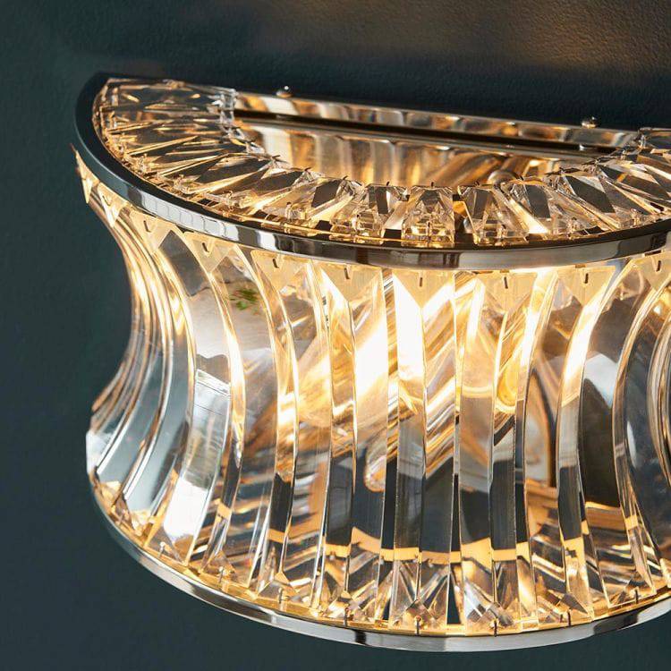 Tirso 2Lt Wall Light Bright Nickel w/ Concave Clear Glass - Comet Lighting