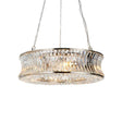 Tirso 6Lt Chandelier Bright Nickel w/ Concave Clear Glass - Comet Lighting