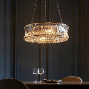 Tirso 6Lt Chandelier Bright Nickel w/ Concave Clear Glass - Comet Lighting