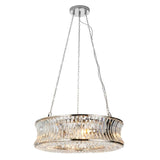 Tirso 6Lt Chandelier Bright Nickel w/ Concave Clear Glass - Comet Lighting