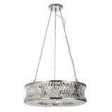 Tirso 6Lt Chandelier Bright Nickel w/ Concave Clear Glass - Comet Lighting