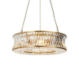 Tirso 6Lt Chandelier Brushed Warm Brass w/ Concave Clear Glass - Comet Lighting