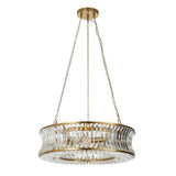 Tirso 6Lt Chandelier Brushed Warm Brass w/ Concave Clear Glass - Comet Lighting