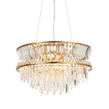 Tirso 9Lt Chandelier Brushed Warm Brass w/ Concave Clear Glass - Comet Lighting