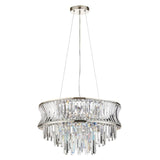 Tirso 9Lt Tiered Chandelier Bright Nickel w/ Concave Clear Glass - Comet Lighting