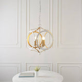 Tweed 4Lt Pendant Ceiling Light Matt White & Gold Paint - Comet Lighting