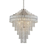 Ubangi 7Lt Chandelier Bright Nickel w/ Clear Crystal Glass - Comet Lighting