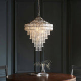 Ubangi 7Lt Chandelier Bright Nickel w/ Clear Crystal Glass - Comet Lighting