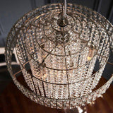 Ubangi 7Lt Chandelier Bright Nickel w/ Clear Crystal Glass - Comet Lighting