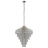 Ubangi 7Lt Chandelier Bright Nickel w/ Clear Crystal Glass - Comet Lighting