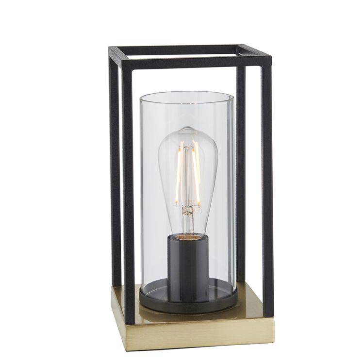 Ussuri Table Lamp Black/Satin Brass - Comet Lighting