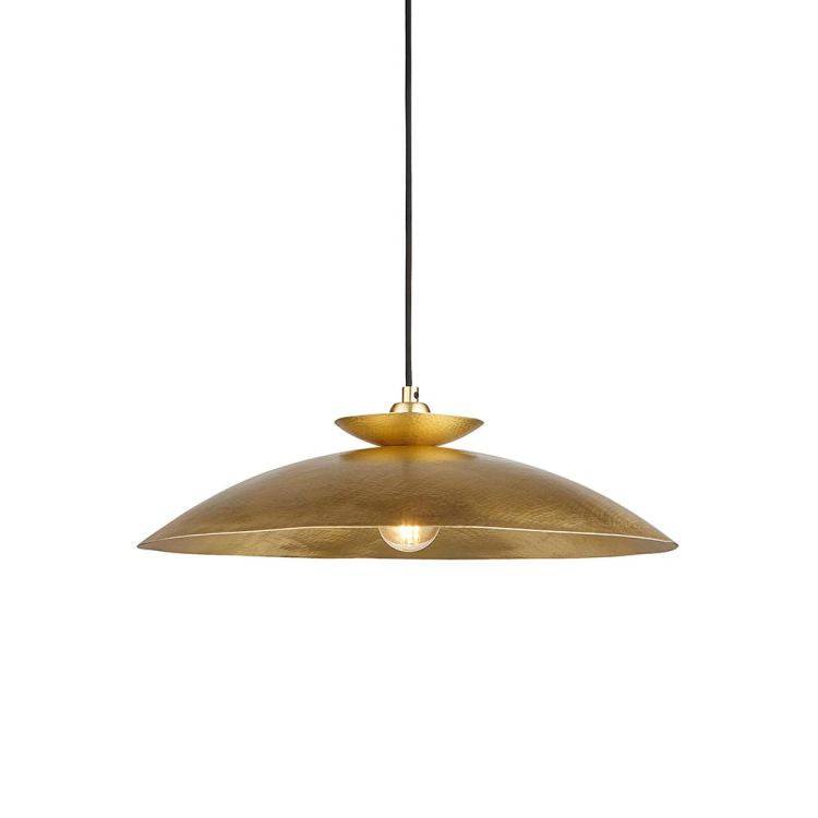 Vitim Disc Pendant Ceiling Light Brass Hammered - Comet Lighting