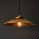 Vitim Disc Pendant Ceiling Light Brass Hammered - Comet Lighting