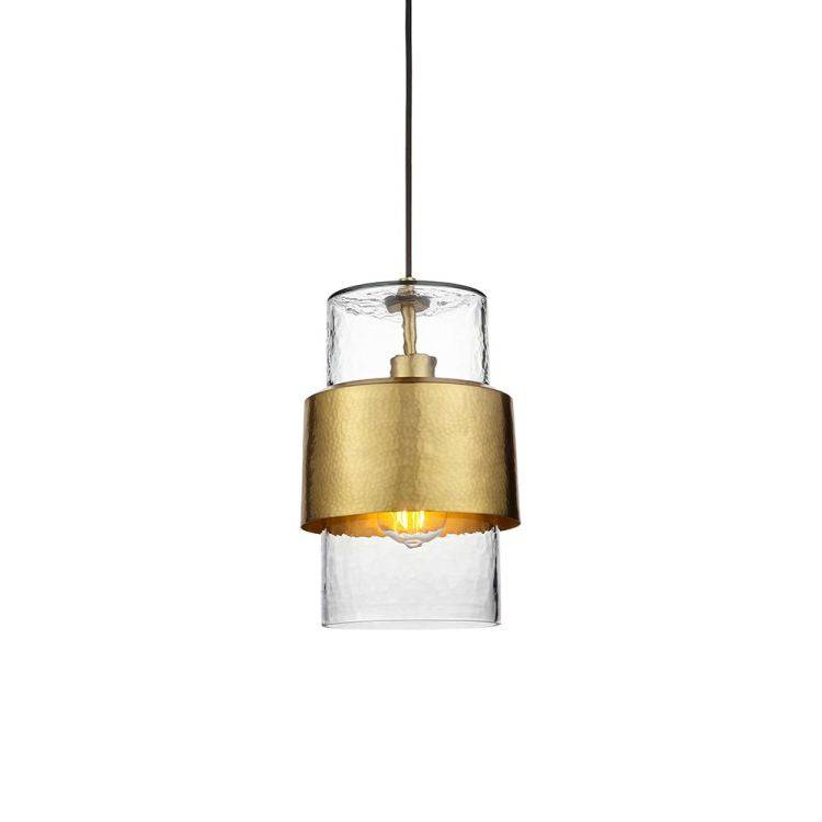 Vitim Pendant Ceiling Light Brass Hammered - Comet Lighting