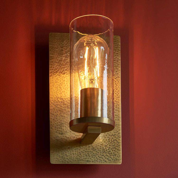 Vitim Wall Light Brass Hammered - Comet Lighting