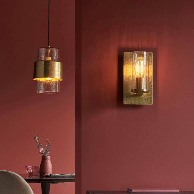 Vitim Wall Light Brass Hammered - Comet Lighting