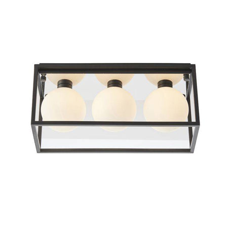 Volta 3Lt Flush Ceiling Light Matt Black - Comet Lighting