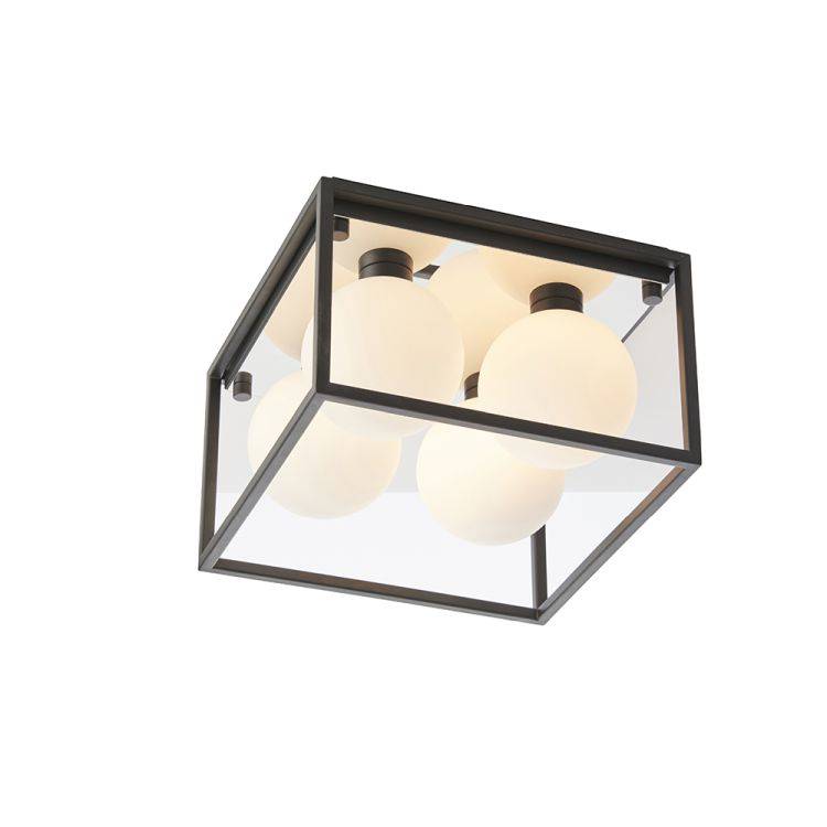 Volta 4Lt Flush Ceiling Light Matt Black - Comet Lighting