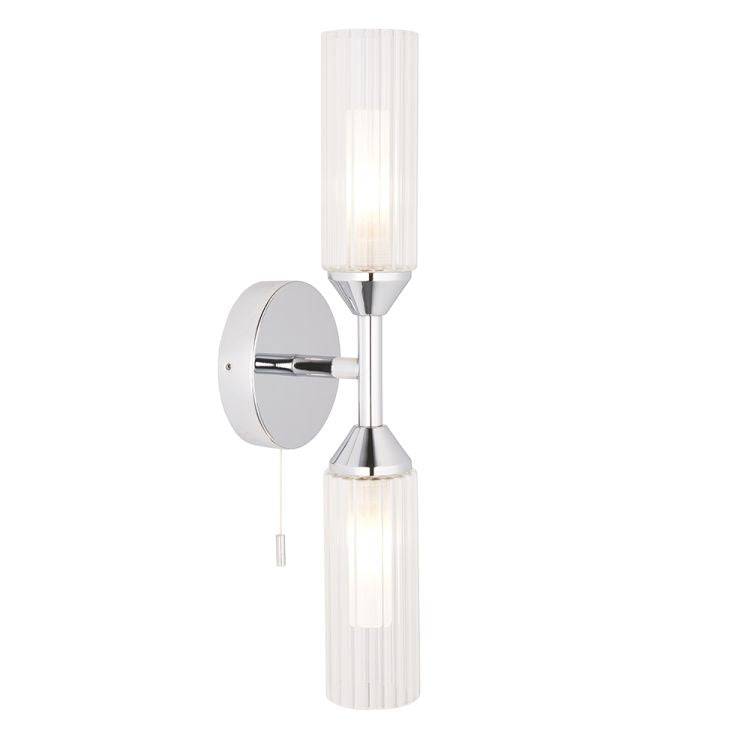 Wensum 2Lt Wall Light Chrome - Comet Lighting