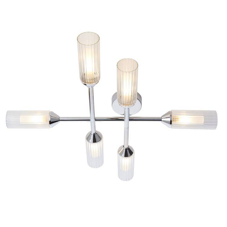 Wensum 6Lt Semi-Flush Ceiling Light Chrome - Comet Lighting