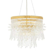 Wharfe 9Lt Pendant Ceiling Light Polished Gold Plated Finish With Clear Glass - Comet Lighting