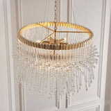 Wharfe 9Lt Pendant Ceiling Light Polished Gold Plated Finish With Clear Glass - Comet Lighting