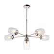 Wilmot 6Lt Pendant Ceiling Light Bright Nickel w/ Clear Glass & Adjustable Stem - Comet Lighting