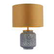 Wye Table Lamp Cobalt Glass & Gold Satin Fabric - Comet Lighting