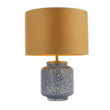 Wye Table Lamp Cobalt Glass & Gold Satin Fabric - Comet Lighting