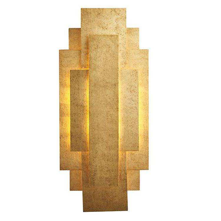 Yare 2Lt Wall Light Antique Gold Leaf - Comet Lighting