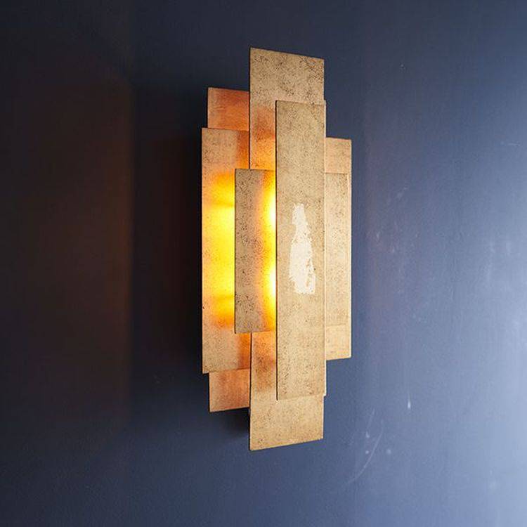 Yare 2Lt Wall Light Antique Gold Leaf - Comet Lighting